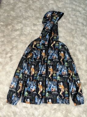 Nickelodeon Black Multi-Color Avatar Zip-Up Hooded Sweater